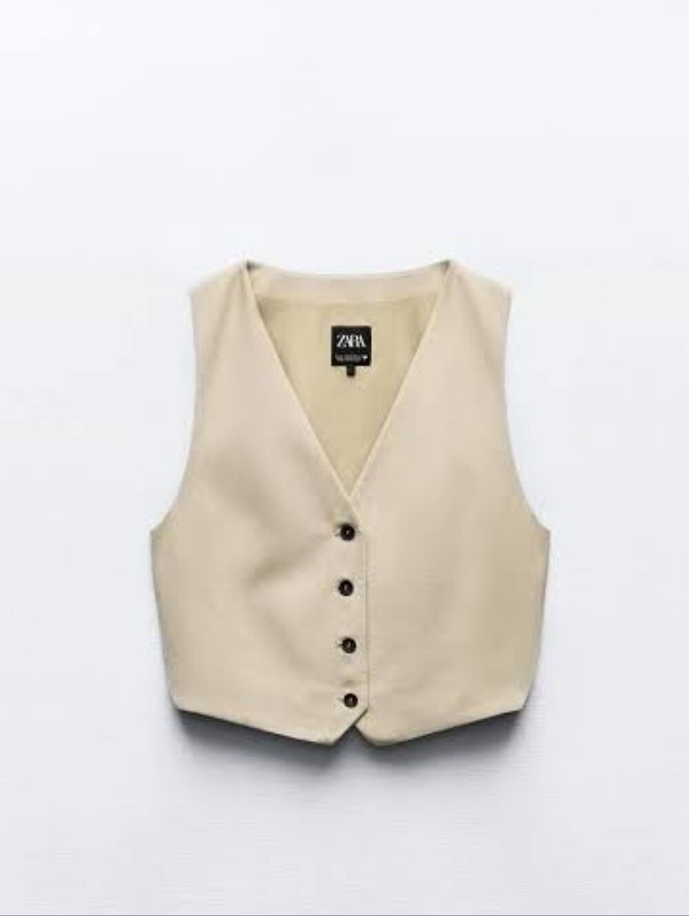 Zara Linen Blend Button Vest Size Large NWT